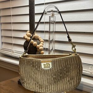 Coach Metallic Gold Shoulder Bag